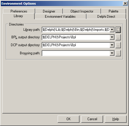 Delphi Environment Option